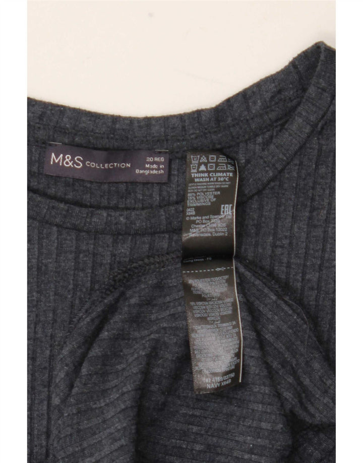 Rochie de bază cu mânecă lungă pentru femei Marks & Spencer UK 20 2XL Bleumarin