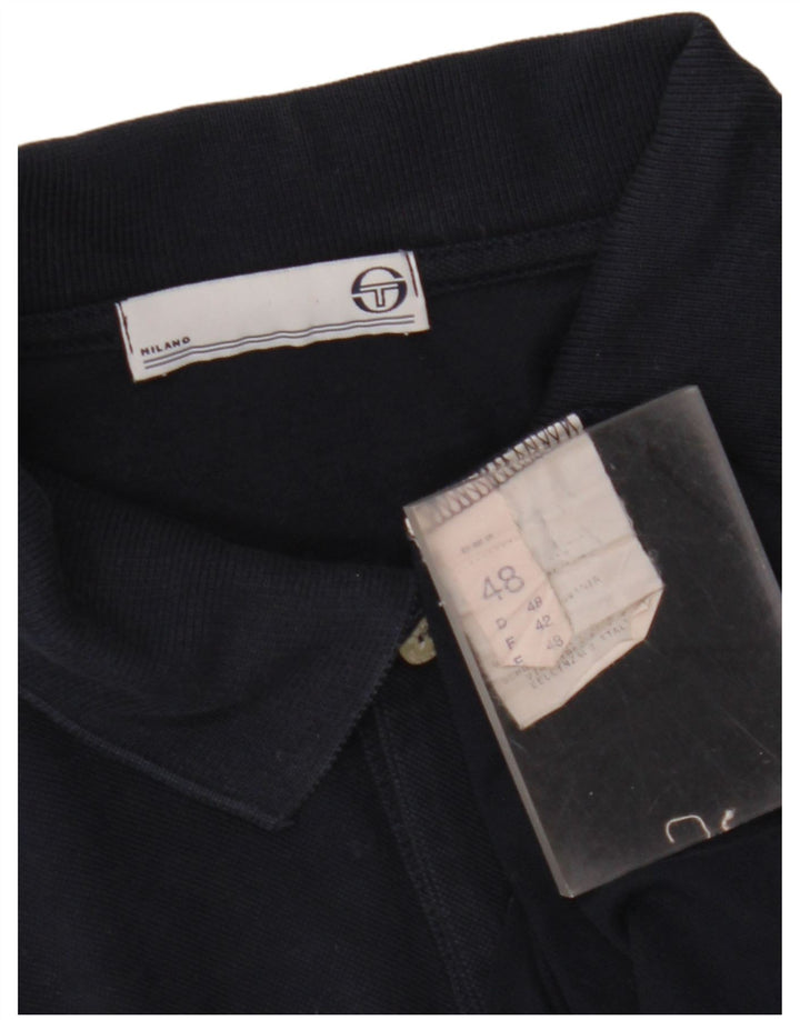SERGIO TACCHINI Mens Polo Shirt IT 48 Medium Navy Blue Cotton