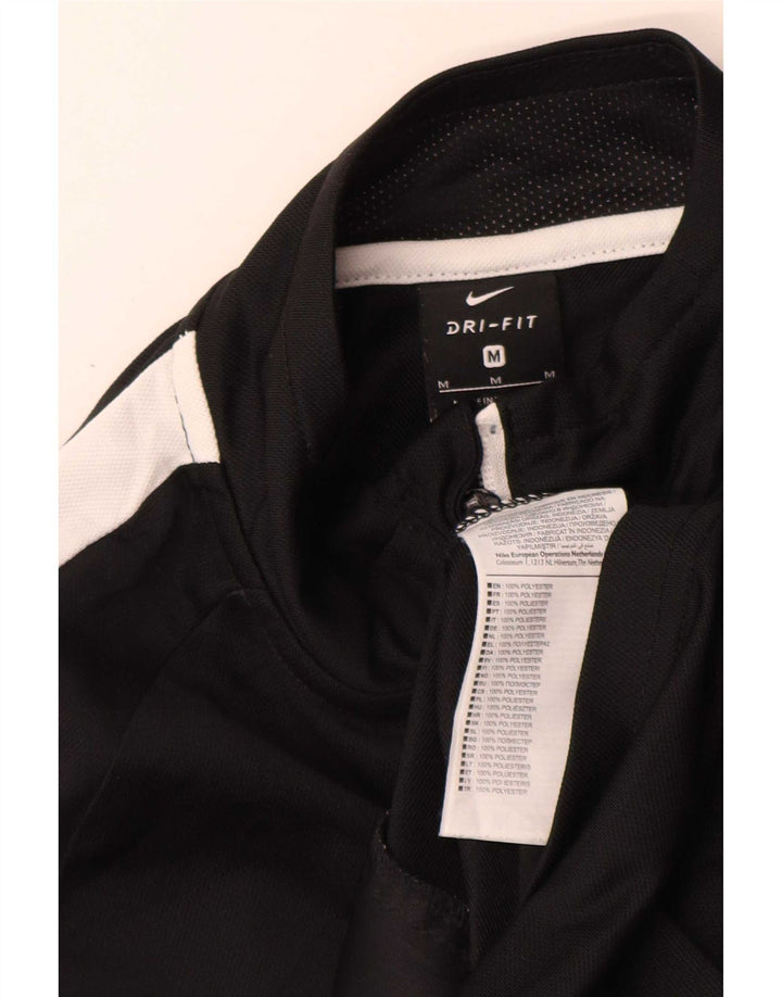 Jachetă de top pentru trening Nike Dri Fit pentru bărbați, negru mediu, poliester bloc de culoare