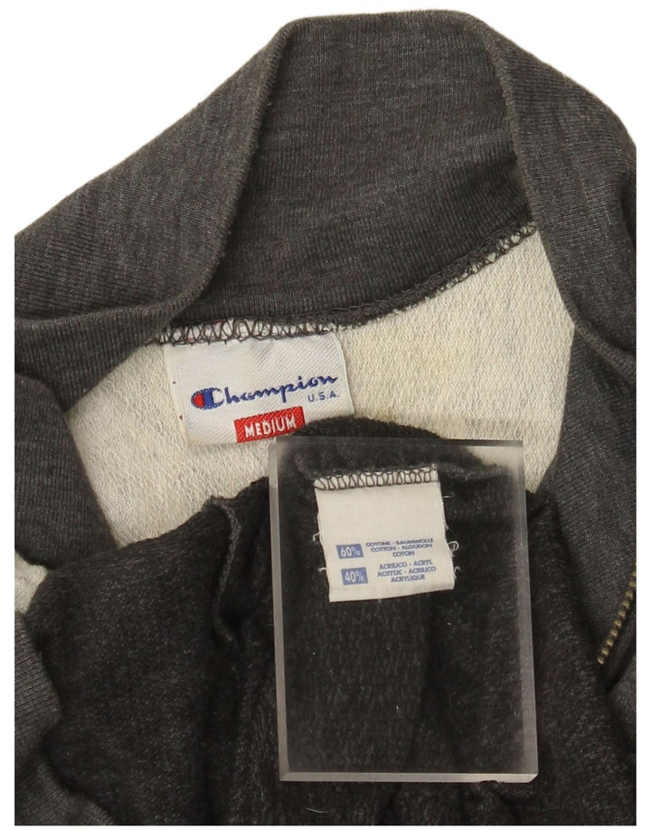 Jachetă de trening pentru bărbați Champion SUA, din bumbac color bloc, gri mediu