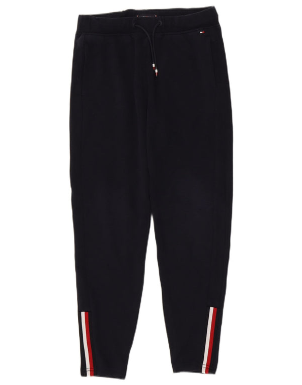 Pantaloni de trening Tommy Hilfiger pentru baieti 11-12 ani, bumbac cu dungi bleumarin