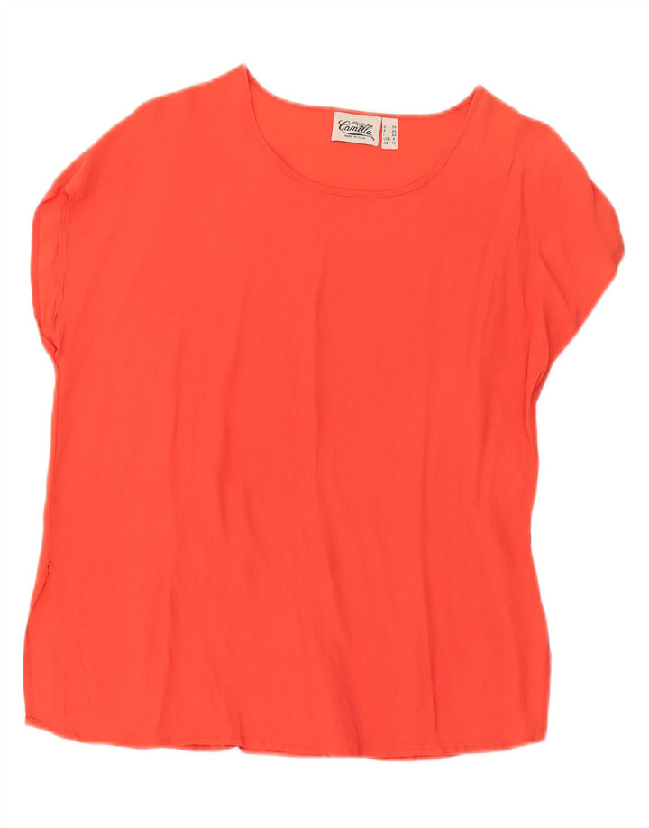 CAMILLA Womens Blouse Top UK 12 Medium Red Acetate