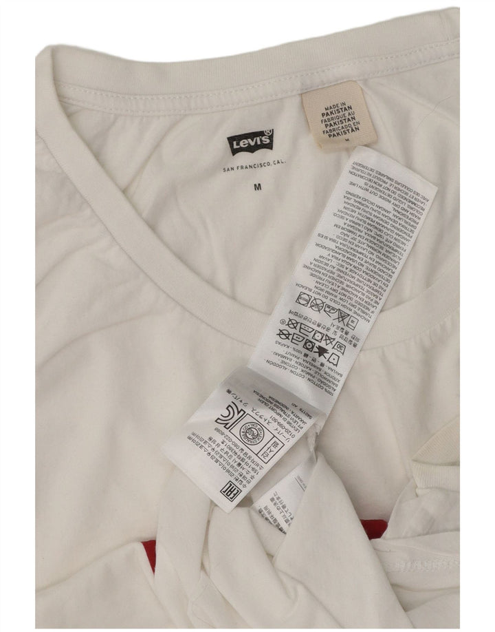 Top cu vestă grafică pentru femei LEVI'S UK 14, bumbac alb mediu