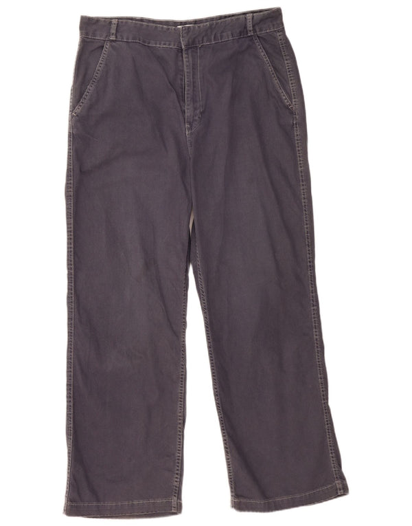 Pantaloni chino drepți pentru femei Zara EU 42 Large W32 L29 Bleumarin
