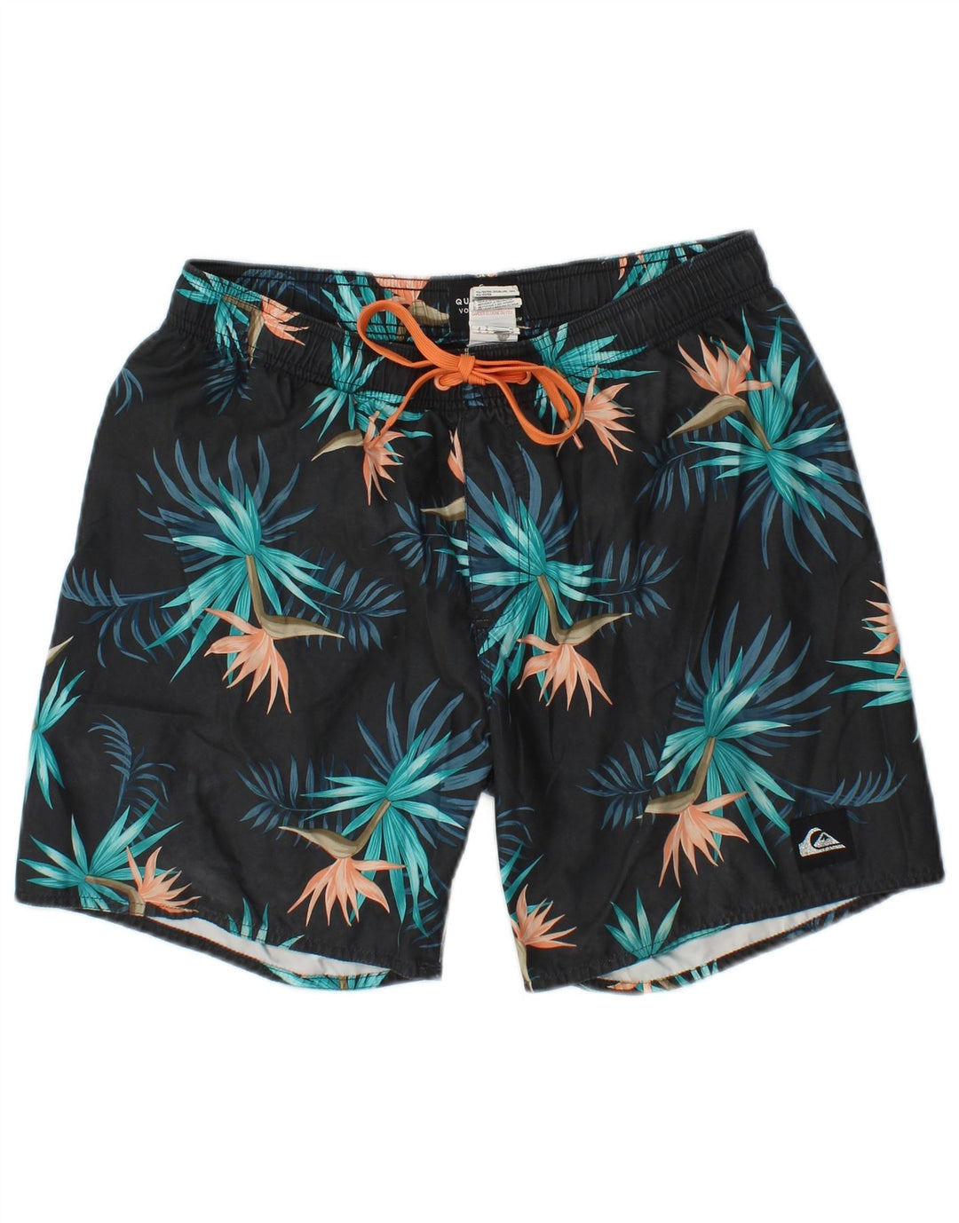 Pantaloni scurți de înot Quiksilver pentru bărbați, poliester floral, albastru marin mediu