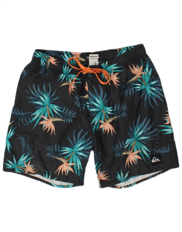 Pantaloni scurți de înot Quiksilver pentru bărbați, poliester floral, albastru marin mediu