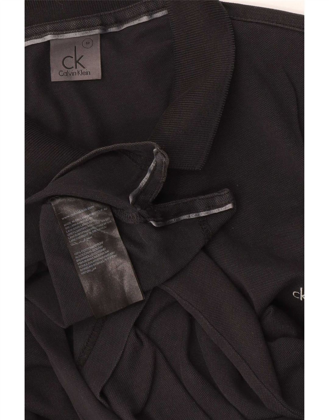 Cămașă polo CALVIN KLEIN pentru bărbați, bumbac mediu negru
