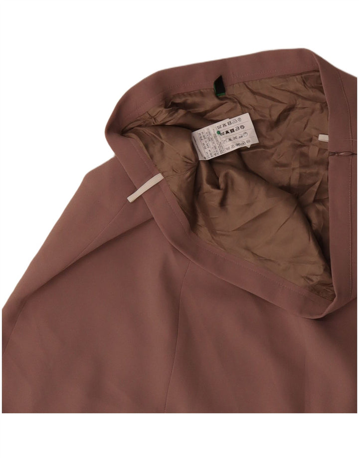 Fusta în formă de A pentru femei BENETTON UK 14 mare W34 poliester floral roz