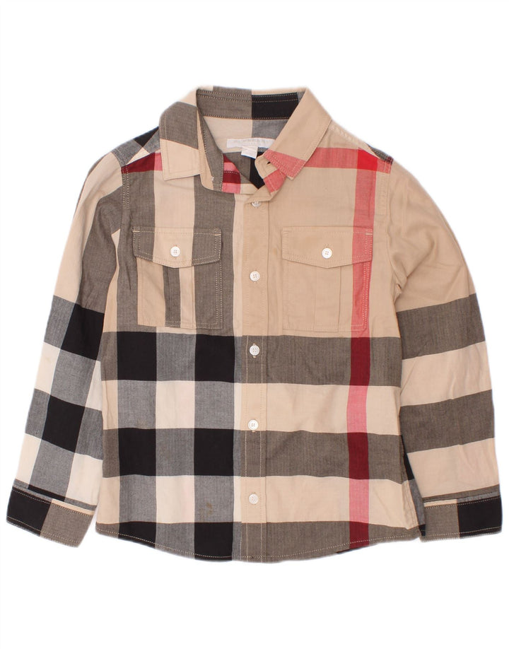 Cămașă Burberry Băieți 5-6 Ani Bumbac Cu Carcă Multicolor