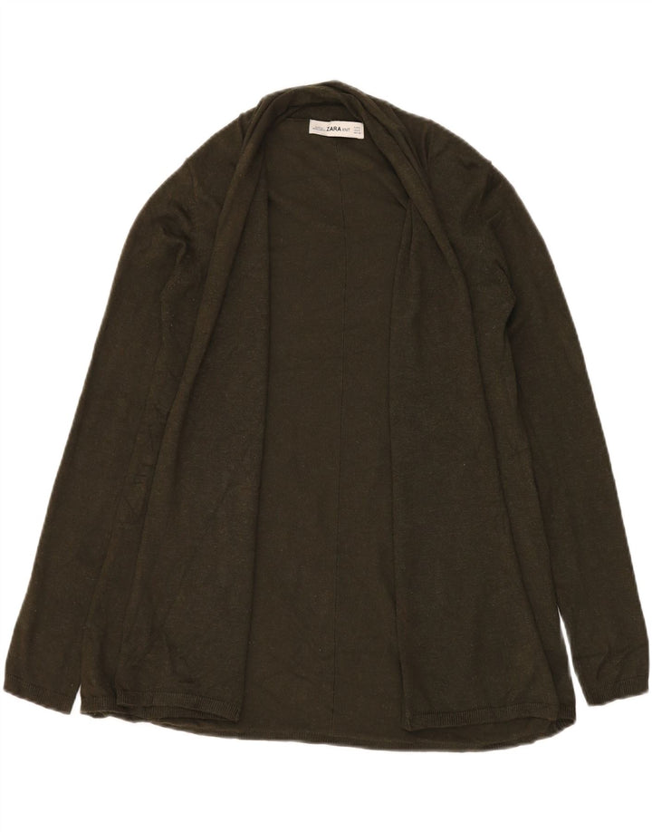 Pulover cardigan deschis pentru femei ZARA UK 10 Small Khaki Viscose