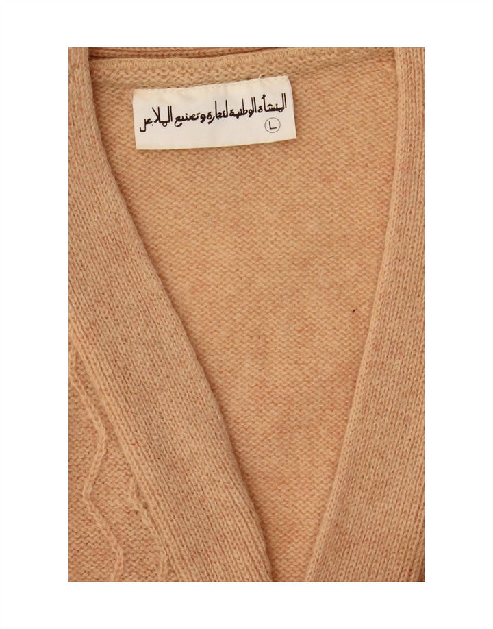 Cardigan Vintage pentru bărbați, mare, bej, chevron