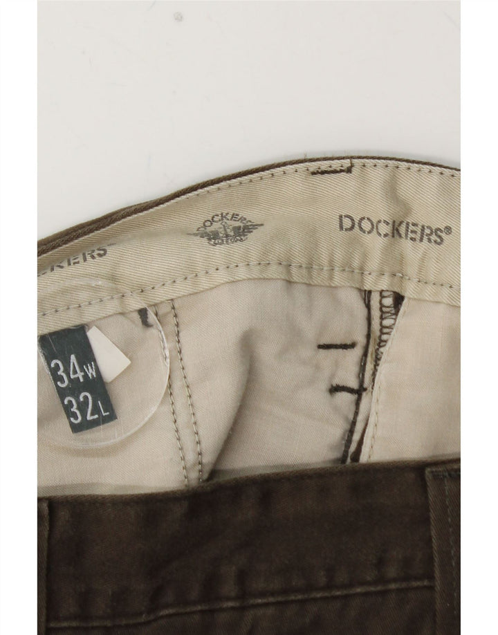 Pantaloni chino drepți pentru bărbați DOCKERS L34 L32 bumbac maro