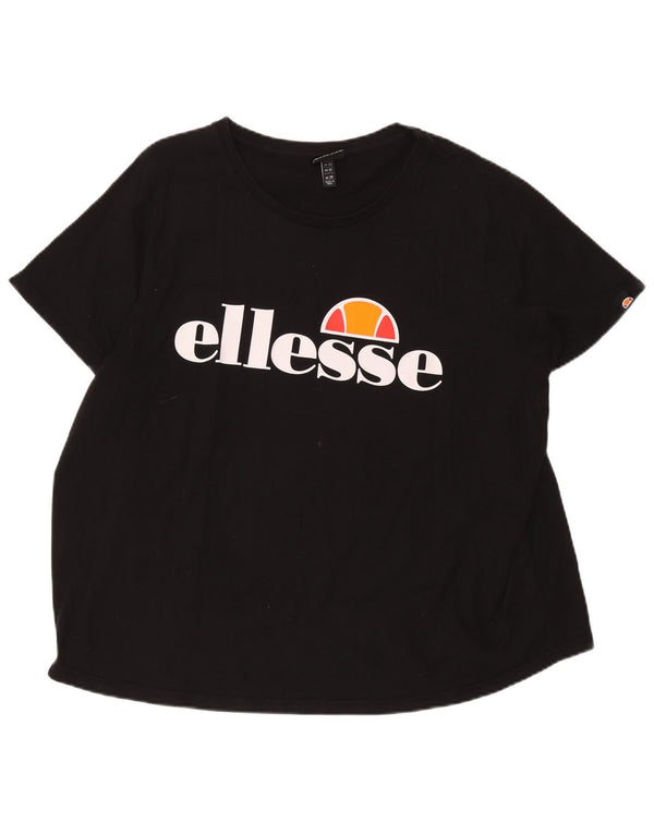 Tricou cu grafic pentru femei Ellesse Top UK 26 5XL Bumbac negru