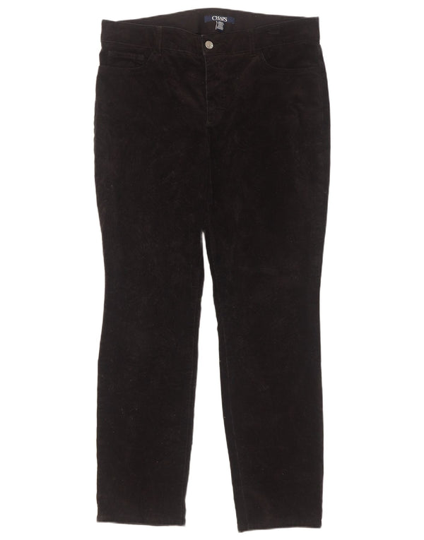 Pantaloni subțiri din catifea pentru femei Chaps US 12 Large W34 L30 Bumbac negru