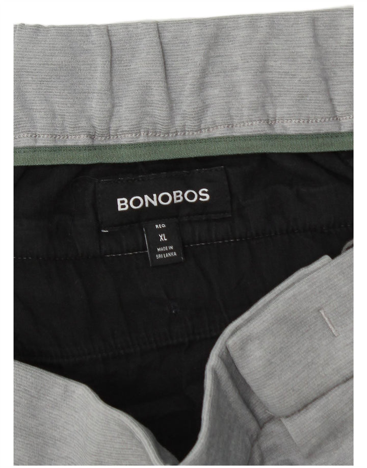 BONOBOS Pantaloni chino subțiri pentru bărbați XL W40 L29 Gri Poliester