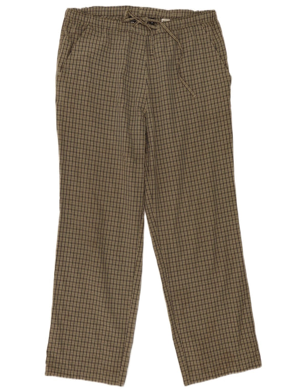 Rohan Womens Straight Chino Trousers Medium W30 L30 Khaki Check Polyester