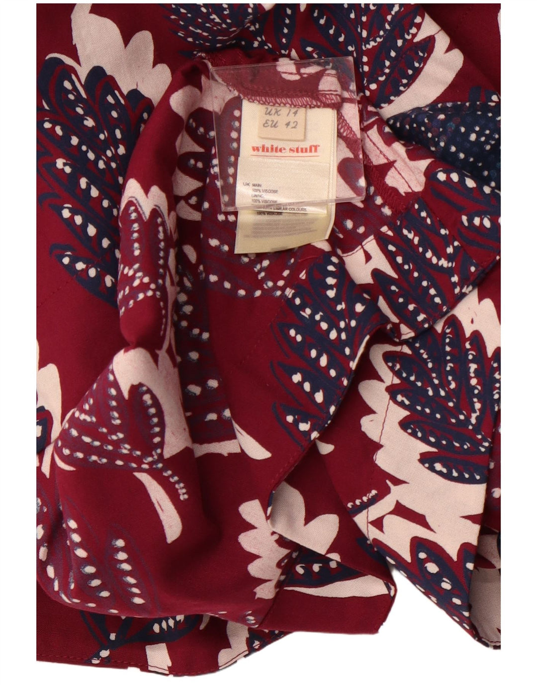 WHITE STUFF Fusta în formă de A pentru femei UK 14 Large W34 Pink Floral Viscose