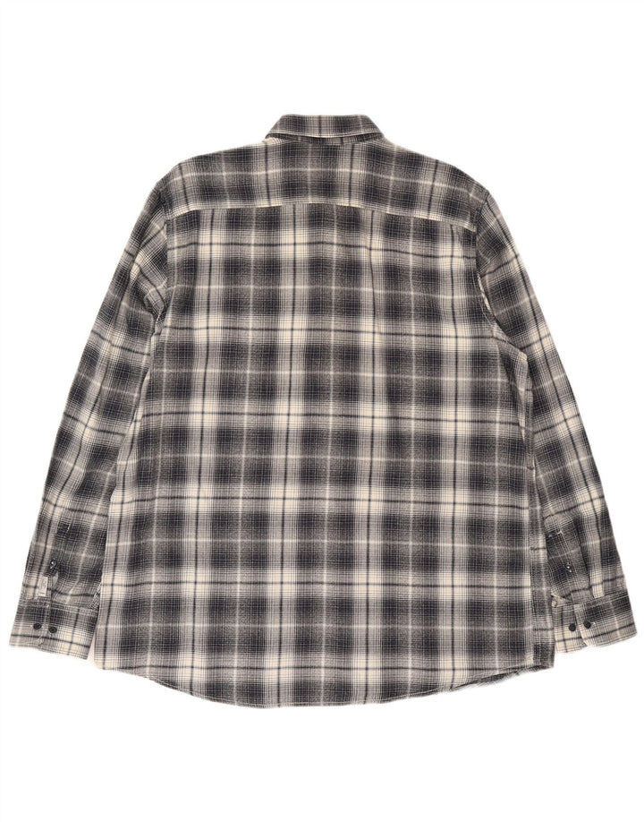 Cămașă de flanel pentru bărbați Lerros, bumbac cu carouri gri 2XL