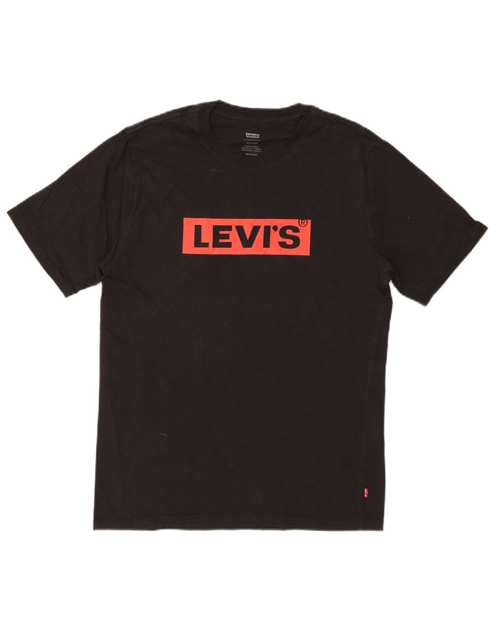 Tricou grafic pentru bărbați LEVI'S, cu croială relaxată, XS, bumbac negru