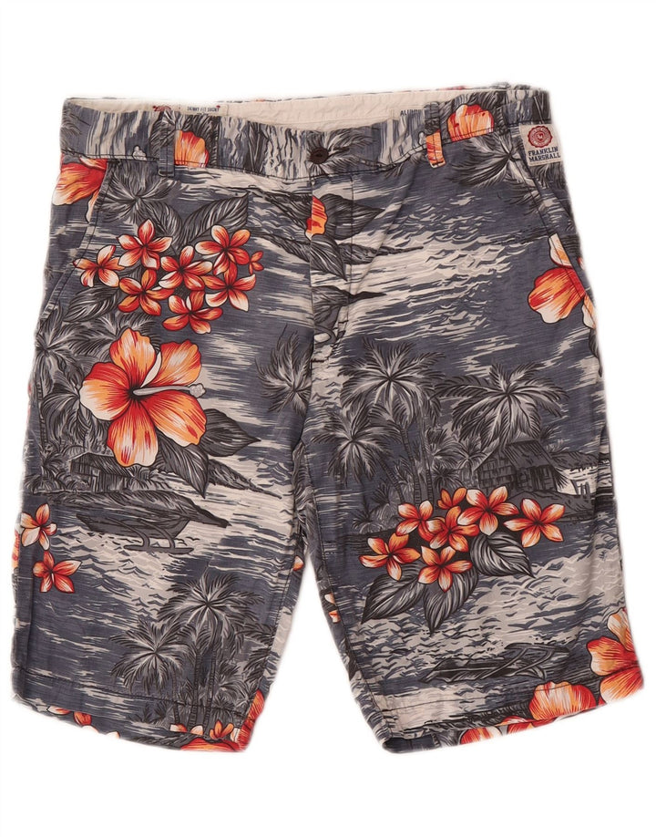 Pantaloni scurți chino Leo pentru bărbați Franklin Marshall W31 Medium Bleumarin Hawaiian