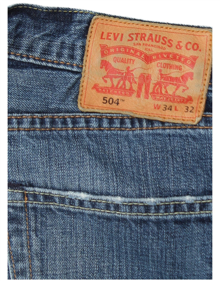 Blugi drepti pentru bărbați Levi's 504 W34 L32 Bumbac albastru