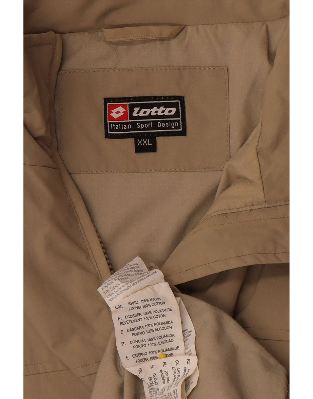 Lotto Bomber Jacket pentru bărbați UK 44 2XL Bej Nailon