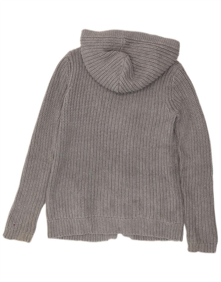 Pulover cardigan cu glugă pentru bărbați Tommy Hilfiger, bumbac gri mediu