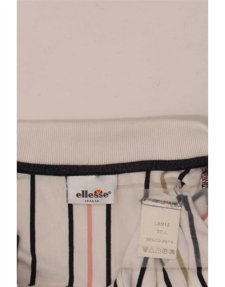 Tricou polo pentru bărbați Ellesse, bumbac cu dungi albe mari