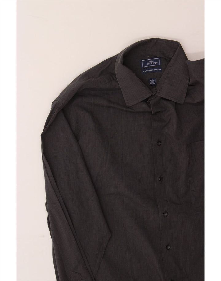 DOCKERS Mens Shirt Size 16/16 1/2 Large Grey Cotton Vintage Dockers and Second-Hand Dockers from Messina Hembry 