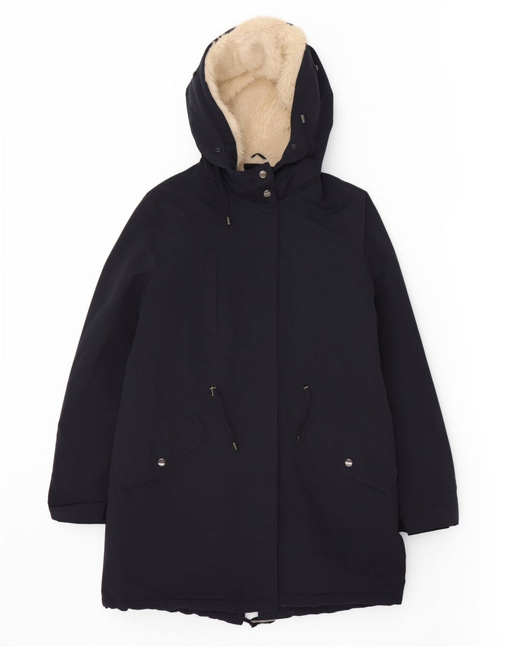 Jachetă Parka Sherpa cu glugă pentru femei Marks & Spencer UK 12 Medium Bleumarin