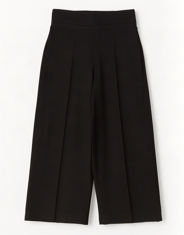 Pantaloni tăiați pentru femei Zara cu picioare largi Mediu L28 L25 Poliester negru