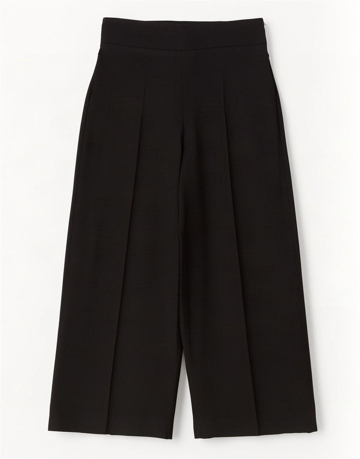 Pantaloni tăiați pentru femei Zara cu picioare largi Mediu L28 L25 Poliester negru