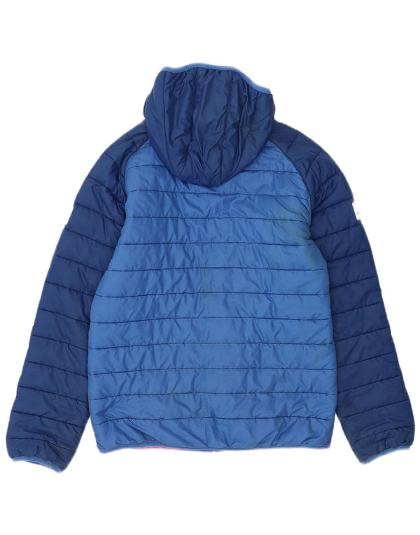 Jachetă căptușită cu glugă pentru fete Jack Wolfskin 13-14 ani, albastru, color block