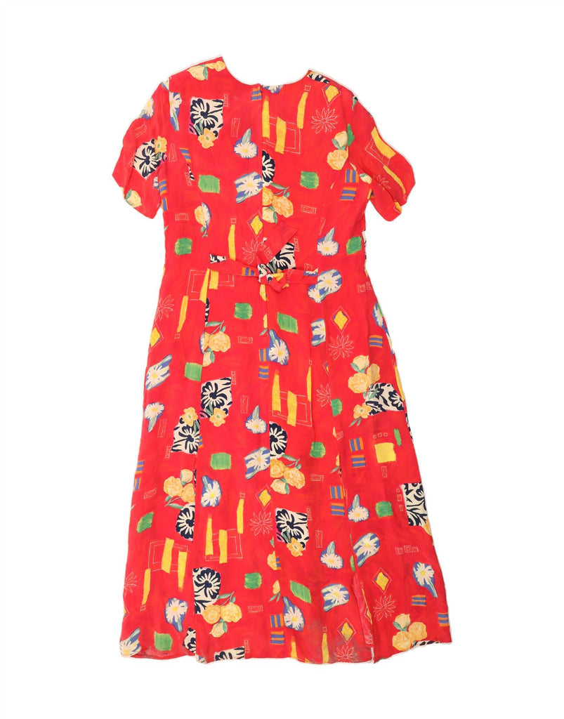 JOHN BENTLEY Womens Short Sleeves Maxi Dress UK 12 Medium  Red Floral Vintage John Bentley and Second-Hand John Bentley from Messina Hembry 