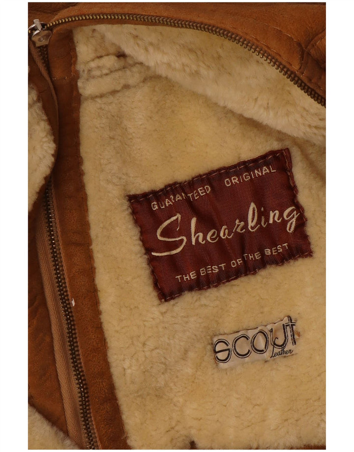 Jachetă vintage pentru bărbați din shearling UK 36, bej, din shearling