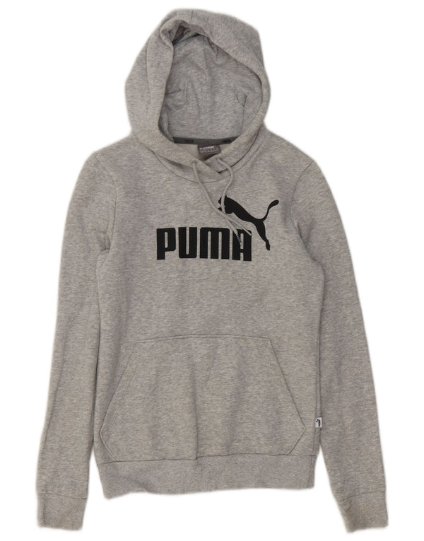 Pulover pentru femei Puma Graphic Hoodie UK 6 XS, bumbac cu pete gri