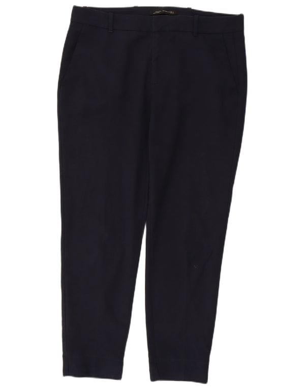 Pantaloni chino crop slim pentru femei Zara L34 L27 bleumarin
