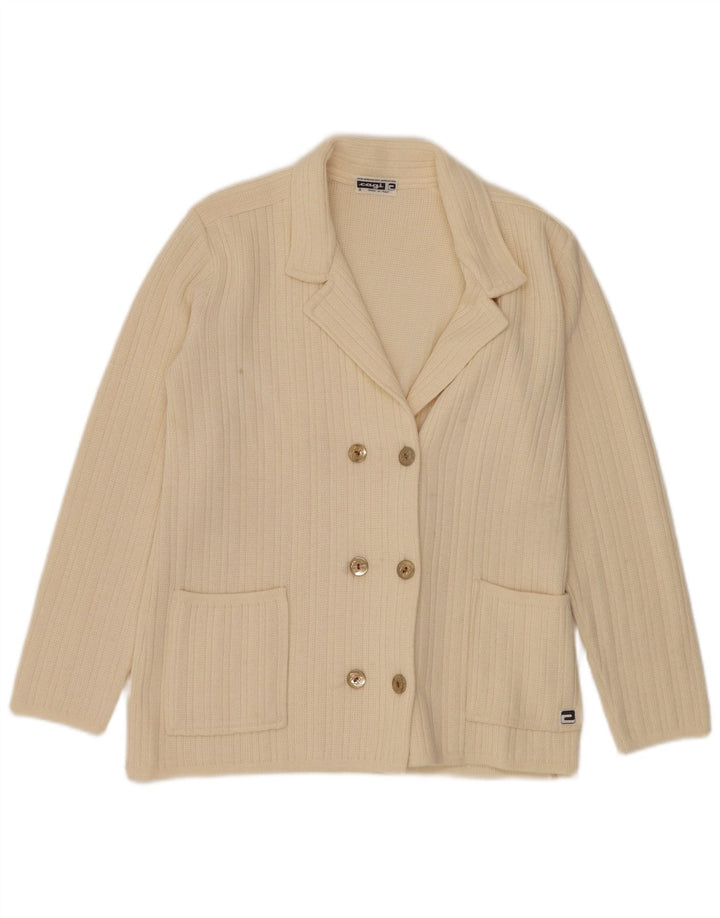 Pulover cardigan supradimensionat pentru femei CAGI IT 34 2XS alb catifelat