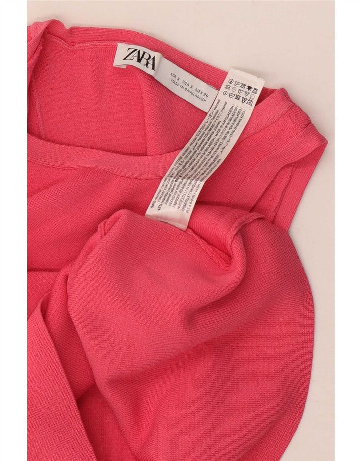 Top cu vestă pentru femei Zara UK 8 Small Pink Viscose