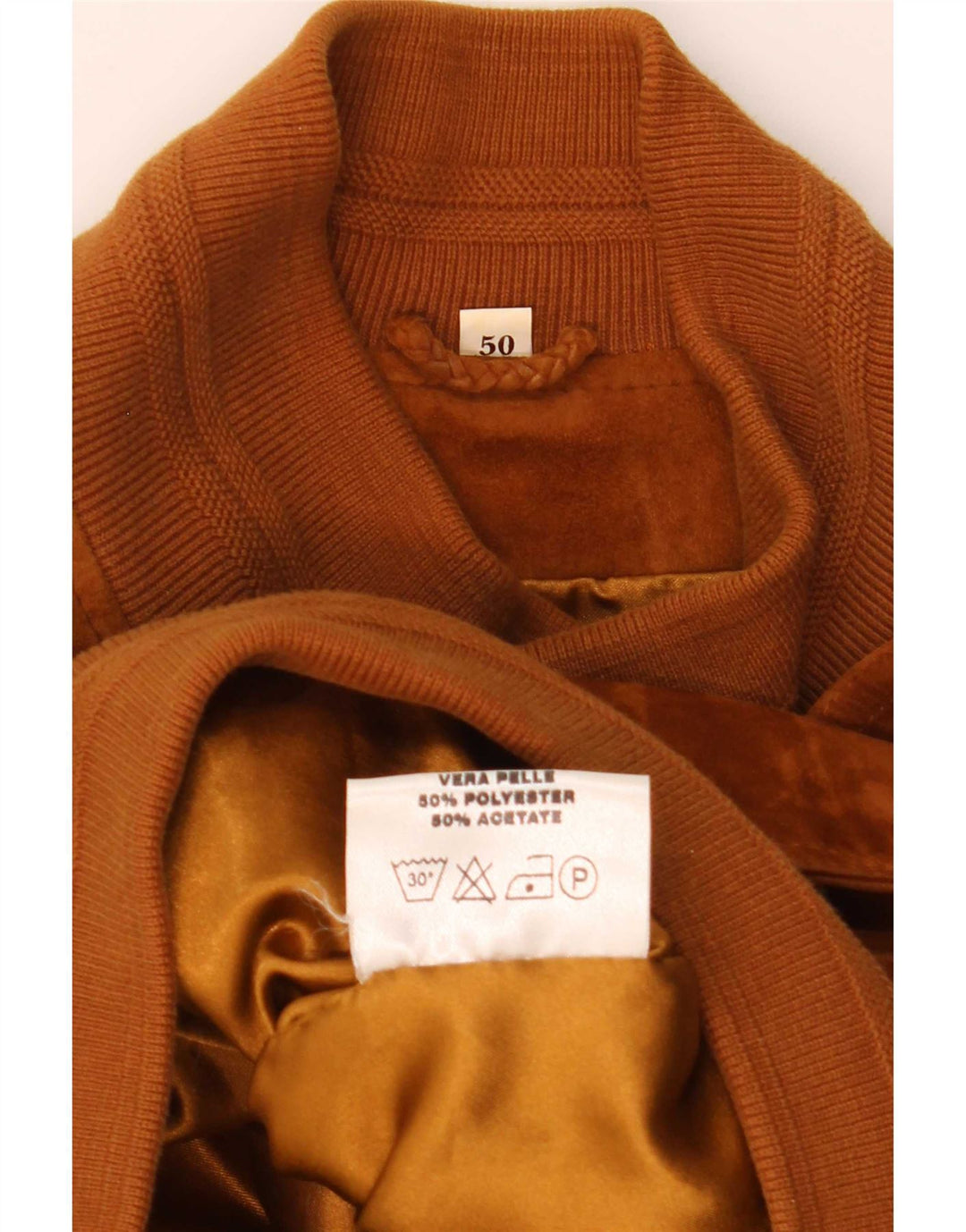 Bomber vintage pentru bărbați din piele intoarsa IT 50 mare, maro, din piele