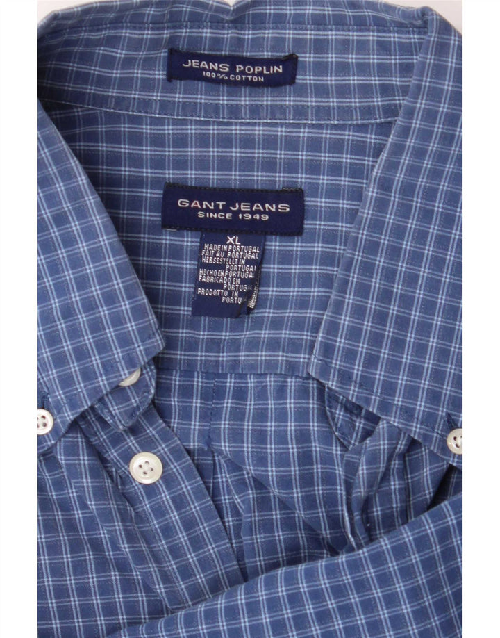 Cămașă pentru bărbați Gant XL Blue Check Bumbac