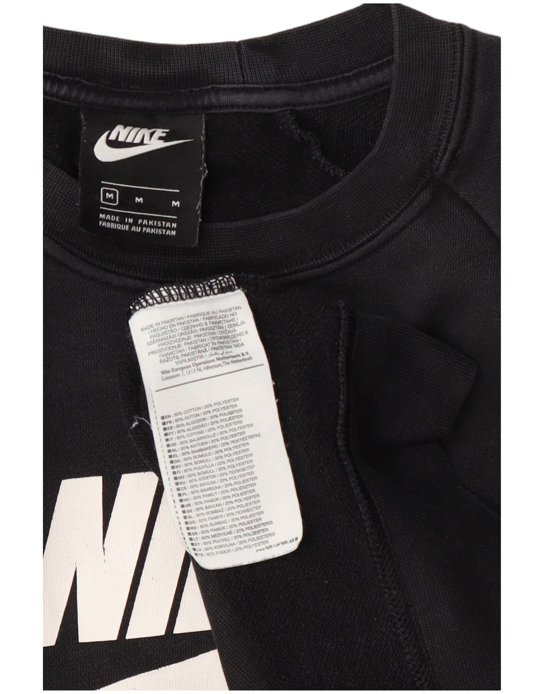 Pulover Nike pentru damă cu grafică, UK 14, bumbac mediu negru