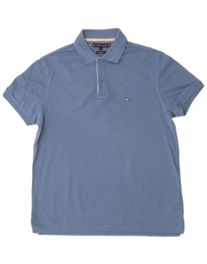 Tricou polo TOMMY HILFIGER pentru bărbați, bumbac albastru mic