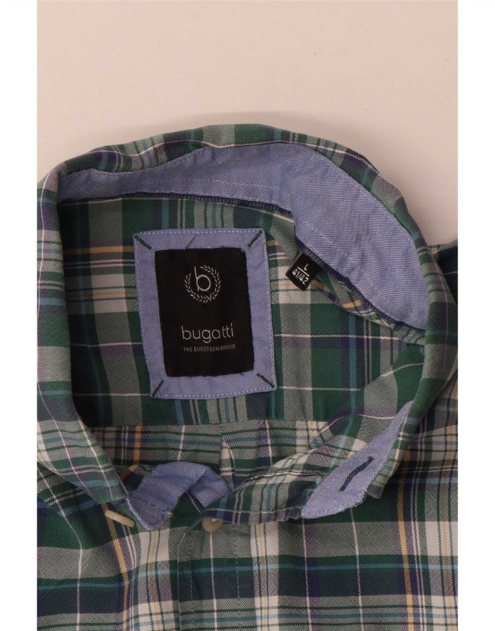 Cămașă pentru bărbați Bugatti Mărimea 41/42 Lung verde Check