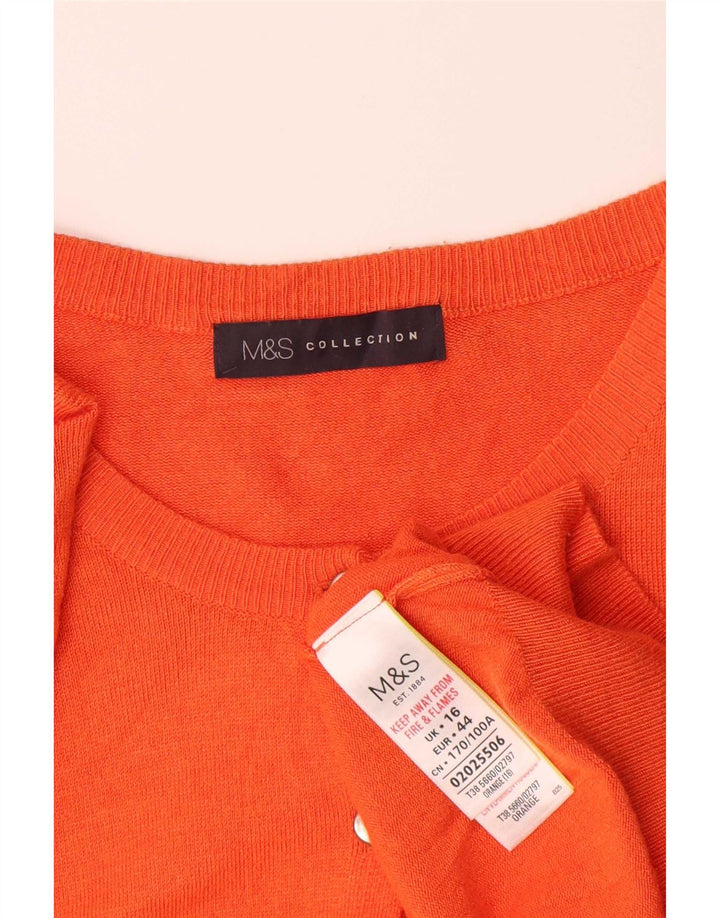Pulover cardigan pentru femei Marks & Spencer UK 16 mare portocaliu viscoză