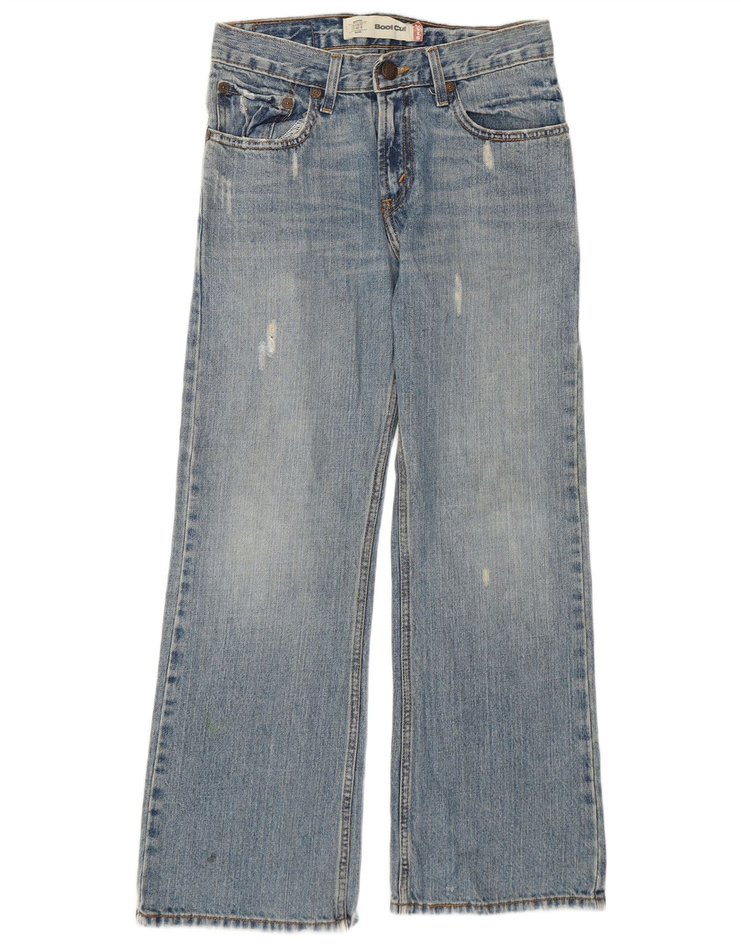 Jeans Levi's 527 Distressed Bootcut Mărimea 12 Medium W28 L27 Albastru
