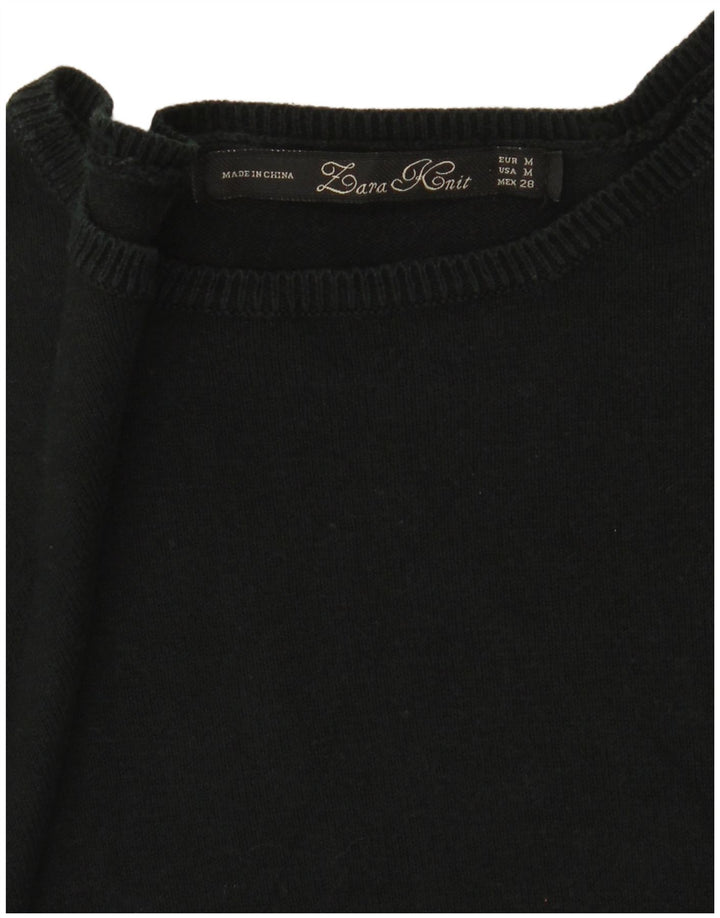 Pulover pentru femei supradimensionat cu gât de barcă Zara UK 14 Medium Negru