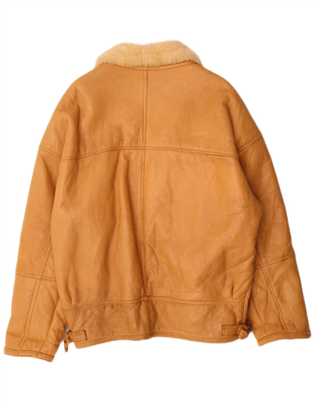 Jachetă vintage pentru bărbați din shearling IT 52 XL maro din shearling