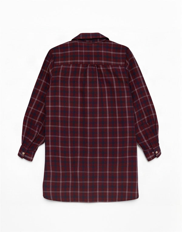 Rochie cămașă pentru femei Fat Face UK 12 Medium Burgundy Check Bumbac