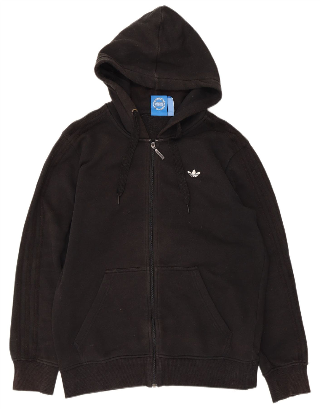 Pulover Adidas pentru bărbați, cu fermoar, bumbac mediu negru